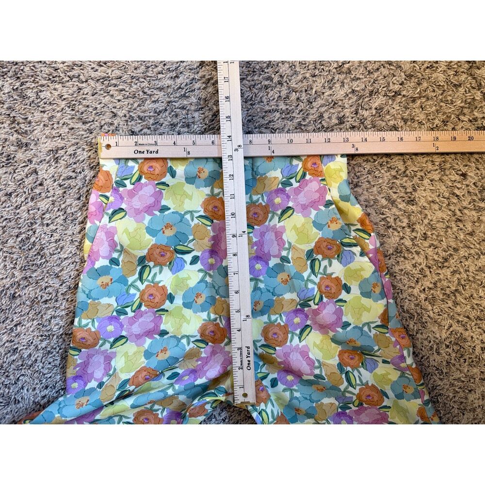 ZARA Multicolor Floral High Waisted Wide Leg Pants Size Small Boho Flowy Palazzo - Picture 7 of 9
